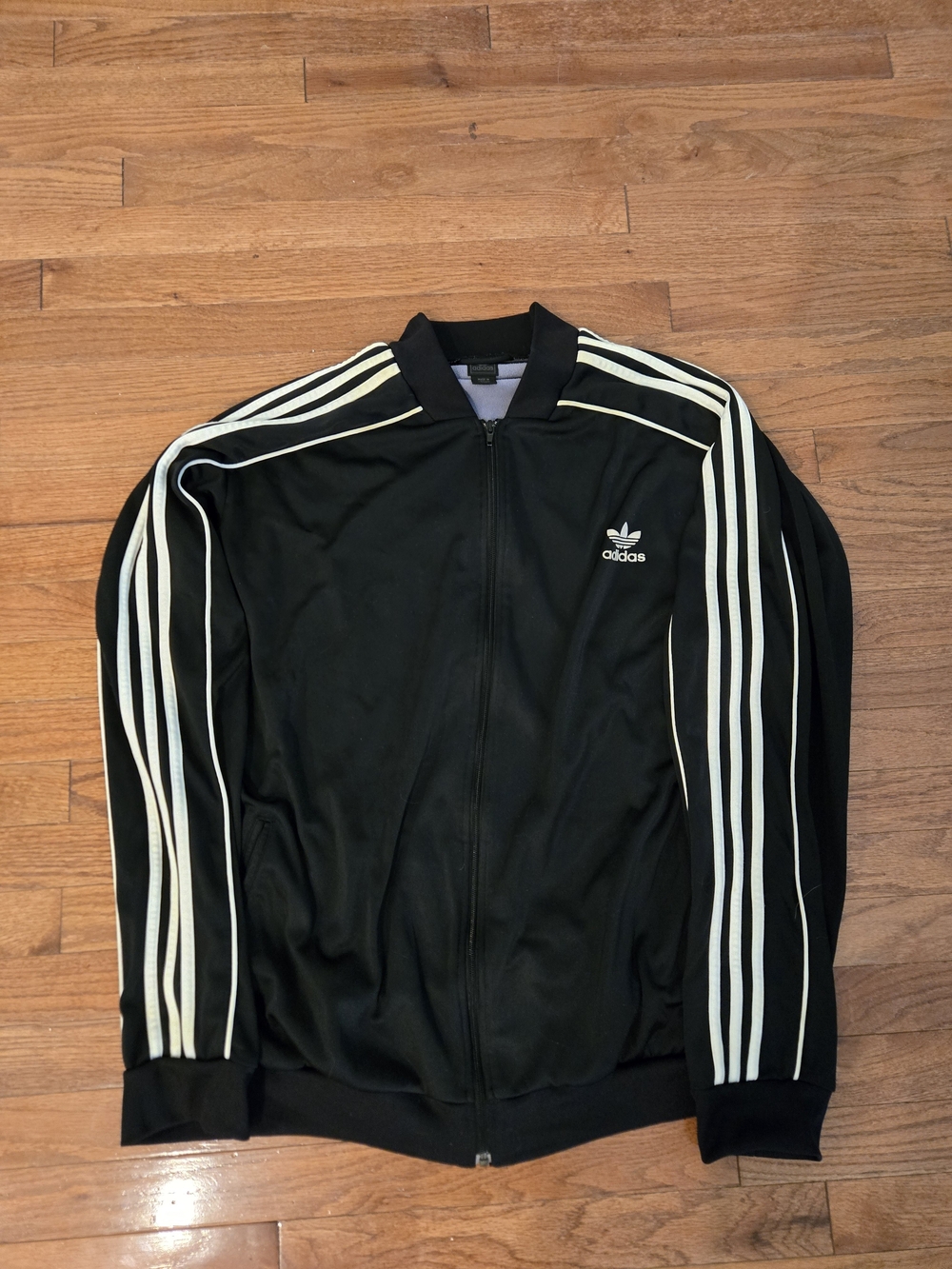 2002 Adidas Originals Track Jacket Men 2XL Black Trefoil 3 Stripe Y2K